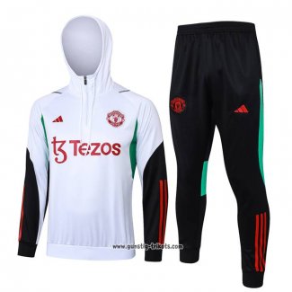 Sweatshirt Trainingsanzug Manchester United 2023-2024 WeiB